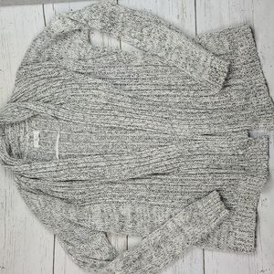 Lou & Grey Marbled Gray Open Front Chunky Cardigan Size Medium